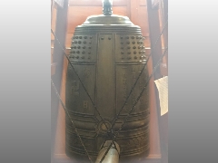 台灣佛俱工廠,銅鐘,銅罄,天公爐等佛具用品製造批發-2尺7仿古色大鐘含鐘架