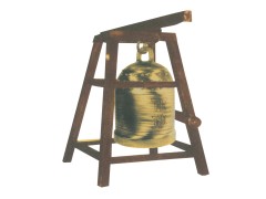 銅鐘佛具用品-木製鐘架～罄鐘台灣佛具