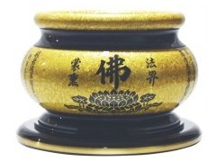 香爐佛具用品-結晶心經爐～罄鐘台灣佛具