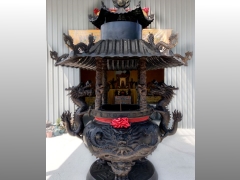 佛具工廠專營佛具用品、佛具批發，銅鐘、銅罄、天公爐-台東無極金佛院3尺6龍鳳爐