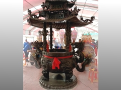 罄鐘台灣佛具工廠～佛具批發，銅鐘、銅罄、天公爐-西螺玉樹宮4尺2三層屋頂脫臘天公爐