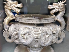 佛具工廠專營佛具用品,佛具批發,銅鐘,銅罄,天公爐,無極先天大道院3尺6脫臘九龍爐(未染色)