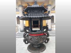 佛具工廠專營佛具批發,銅鐘,銅罄,銅鑼,天公爐-新竹唯心聖教大凡寺3尺脫臘爐