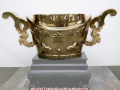 佛具工廠專營佛具批發,銅鐘,銅罄,銅鑼,天公爐-武德雙意堂1尺6元寶爐