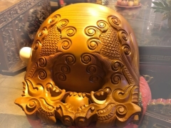 佛具工廠專營佛具批發,銅鐘,銅罄,銅鑼,天公爐-台中南天宮2尺桂蘭木魚