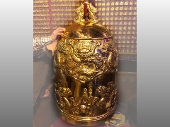 台灣佛俱工廠,銅鐘,銅罄,天公爐等佛具用品,台中關聖帝君南天宮2尺九龍鐘