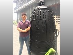 台灣佛俱工廠,銅鐘,銅罄,天公爐等佛具用品製造批發-江西省上饒靈鳩禪寺4尺2大鐘