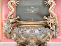 佛具工廠專營佛具用品、佛具批發，銅鐘、銅罄、天公爐-3尺6脫臘翹尾爐