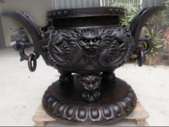 佛具工廠專營佛具批發,銅鐘,銅罄,銅鑼,天公爐-台中天冷如意輪觀音院3尺脫臘爐